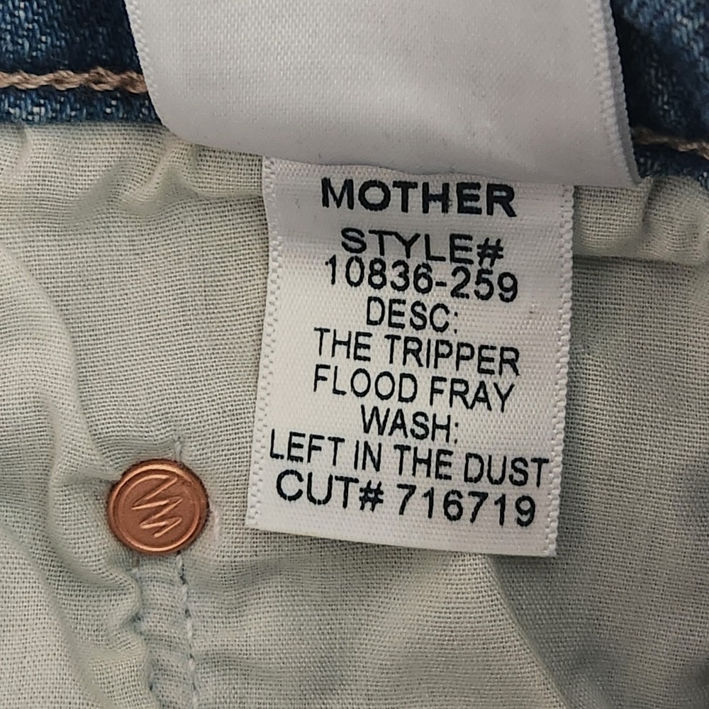 MOTHER Superior The Tripper Flood Fray Jeans Left In The Dust Distressed 24 - Picture 9 of 16